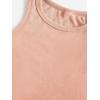 imageMilumia Girls 2 Pack Ribbed Knit Sleeveless Round Neck Casual Baisc Crop Tank TopApricot and Purple