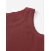 imageMilumia Girls 2 Pack Ribbed Knit Sleeveless Round Neck Casual Baisc Crop Tank TopMulti Rose Brown
