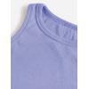 imageMilumia Girls 2 Pack Ribbed Knit Sleeveless Round Neck Casual Baisc Crop Tank TopPurple and Pink