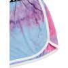 imageMilumia Girls 2PCS Outfit Tie Dye Letter Halter Cami Crop Top and Dolphin Shorts SetBlue and Pink