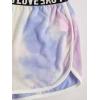 imageMilumia Girls 2PCS Outfit Tie Dye Letter Halter Cami Crop Top and Dolphin Shorts SetLight Yellow Blue