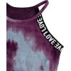 imageMilumia Girls 2PCS Outfit Tie Dye Letter Halter Cami Crop Top and Dolphin Shorts SetMulticolor