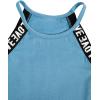 imageMilumia Girls 2PCS Outfit Tie Dye Letter Halter Cami Crop Top and Dolphin Shorts SetSolid Blue