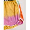 imageMilumia Girls 2PCS Outfit Tie Dye Letter Halter Cami Crop Top and Dolphin Shorts SetYellow and Orange
