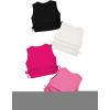 imageMilumia Girls 4 Pack Dance Tops Ruched Knot Side Solid Round Neck Crop Tank TopsMulti Pink