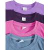 imageMilumia Girls 4 Pack Dance Tops Ruched Knot Side Solid Round Neck Crop Tank TopsMulti Purple Pink