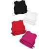 imageMilumia Girls 4 Pack Dance Tops Ruched Knot Side Solid Round Neck Crop Tank TopsMulti White Red