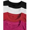imageMilumia Girls 4 Pack Dance Tops Ruched Knot Side Solid Round Neck Crop Tank TopsMulti White Red