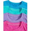 imageMilumia Girls 4 Pack Dance Tops Ruched Knot Side Solid Round Neck Crop Tank TopsMulticolor