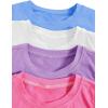 imageMilumia Girls 4 Pack Dance Tops Ruched Knot Side Solid Round Neck Crop Tank TopsWhite Blue Pink