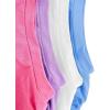 imageMilumia Girls 4 Pack Dance Tops Ruched Knot Side Solid Round Neck Crop Tank TopsWhite Blue Pink