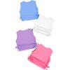 imageMilumia Girls 4 Pack Dance Tops Ruched Knot Side Solid Round Neck Crop Tank TopsWhite Blue Pink