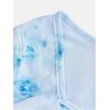 imageMilumia Girls Floral Print Bowknot Bell Sleeve Crop Tops Square Neck Ruched T ShirtsBlue