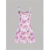 imageMilumia Girls Flower Printed Cami Short Dress Boho Spaghetti Strap Sleeveless SundressHot Pink