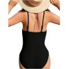 imageMilumia Girls One Piece Swimsuit Halter Cut Out Bathing Suit SwimwearBlack