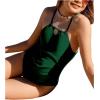 imageMilumia Girls One Piece Swimsuit Halter Cut Out Bathing Suit SwimwearDark Green