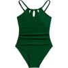 imageMilumia Girls One Piece Swimsuit Halter Cut Out Bathing Suit SwimwearDark Green