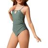 imageMilumia Girls One Piece Swimsuit Halter Cut Out Bathing Suit SwimwearDusty Green
