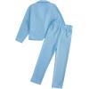imageMilumia Girls Two Piece Outfit Solid Open Front Blazer and Pants SetBlue