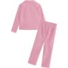 imageMilumia Girls Two Piece Outfit Solid Open Front Blazer and Pants SetPink