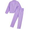 imageMilumia Girls Two Piece Outfit Solid Open Front Blazer and Pants SetPurple