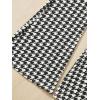 imageMilumia Girls Two Piece Outfits Houndstooth Puff Sleeve Tee and Flare Pants SetBlack and White