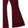 imageMilumia Girls Two Piece Outfits Houndstooth Puff Sleeve Tee and Flare Pants SetMulti Black and Red