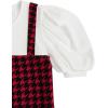 imageMilumia Girls Two Piece Outfits Houndstooth Puff Sleeve Tee and Flare Pants SetMulti Black and Red