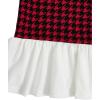 imageMilumia Girls Two Piece Outfits Houndstooth Puff Sleeve Tee and Flare Pants SetMulti Black and Red