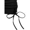 imageMilumia Womens Casual Rib Knit Short Sleeve Drawstring Ruched Bodycon Mini T Shirt DressBlack