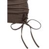 imageMilumia Womens Casual Rib Knit Short Sleeve Drawstring Ruched Bodycon Mini T Shirt DressBrown