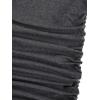 imageMilumia Womens Casual Rib Knit Short Sleeve Drawstring Ruched Bodycon Mini T Shirt DressDark Grey
