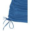 imageMilumia Womens Casual Rib Knit Short Sleeve Drawstring Ruched Bodycon Mini T Shirt DressDeep Blue