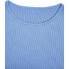 imageMilumia Womens Casual Rib Knit Short Sleeve Drawstring Ruched Bodycon Mini T Shirt DressLight Blue