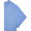 imageMilumia Womens Casual Rib Knit Short Sleeve Drawstring Ruched Bodycon Mini T Shirt DressLight Blue