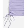 imageMilumia Womens Casual Rib Knit Short Sleeve Drawstring Ruched Bodycon Mini T Shirt DressLilac Purple Solid