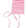 imageMilumia Womens Casual Rib Knit Short Sleeve Drawstring Ruched Bodycon Mini T Shirt DressPink