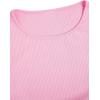imageMilumia Womens Casual Rib Knit Short Sleeve Drawstring Ruched Bodycon Mini T Shirt DressPink