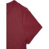imageMilumia Womens Casual Rib Knit Short Sleeve Drawstring Ruched Bodycon Mini T Shirt DressRed