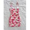imageMilumia Womens Floral Print Mesh Cami Mini Dress Ruched Sleeveless Bodycon Summer Short DressesPink