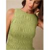 imageMilumia Womens Sleeveless Crewneck Frill Smocked Ruffle Crop Top Shirred Tank Top ShirtOlive Green