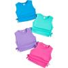 imageMilumia Girls 4 Pack Dance Tops Ruched Knot Side Solid Round Neck Crop Tank TopsMulticolor