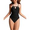 imageMilumia Girls One Piece Swimsuit Halter Cut Out Bathing Suit SwimwearBlack