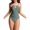 imageMilumia Girls One Piece Swimsuit Halter Cut Out Bathing Suit SwimwearDusty Green