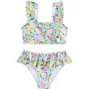 imageMilumia Girls 2 Piece Floral Print Swimsuits Cute Ruffle Bikini Bathing SuitsMulticolor
