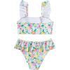 imageMilumia Girls 2 Piece Floral Print Swimsuits Cute Ruffle Bikini Bathing SuitsMulticolor