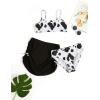 imageMilumia Girls 3 Piece Tie Dye Bikini Set Swimsuit with Drawstring Beach Skirt SwimwearWhite and Black