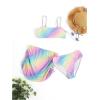 imageMilumia Girls 3 Set Rainbow Tie Dye Bikini Swimsuit with Drawstring Beach Skirt SwimwearMulticolor