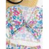 imageMilumia Girls 4 Piece Swimsuit Tropical Print Spaghetti Strap Bikini Sets with Coverups Multi Floral 89 Years