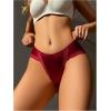 imageMilumia Low Waist Satin Panties for Women Sexy Silky Lace Trim Thong Bikini Briefs Lingerie Underwear